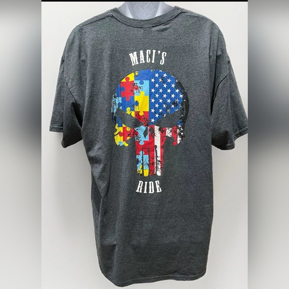MACI'S RIDE Blue T-Shirt Men's Size XXL Autism Charity Hampton Roads VA Moto